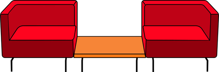 Sofa and Table Vector