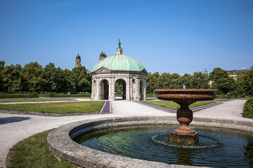 Hofgarten Park with Dianatempel in Munich, Germany