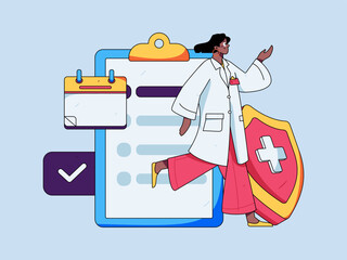 Medical Characters Anti-epidemic Flat Vector Concept Operation Hand Drawn Illustration
