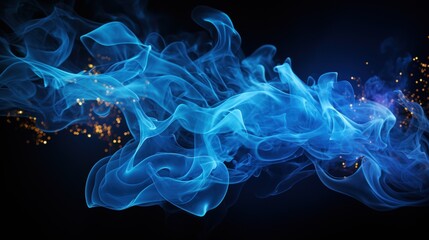 Obraz premium Beautiful abstract wave of blue smoke