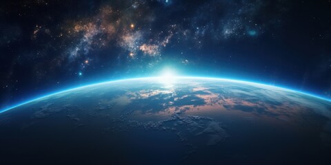 Fototapeta premium Fantastical view of planet in outer space