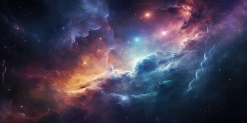 Fototapeta na wymiar Beautiful nebula in outer space
