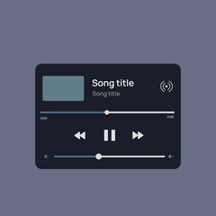 Vector illustration music player interface for smartphone. Spotify template