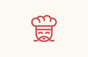 Chef with bread shaped cooking hat vector logo