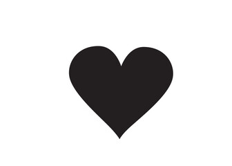 Flat black vector icon - heart.