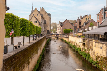 Fototapeta na wymiar Old city Valkenburg in the Netherlands with river Geul