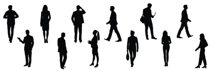 Foto op Canvas silhouettes of people working group of standing business people vector eps 10 © Wahyu