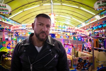 Obraz premium luces de las atracciones de feria