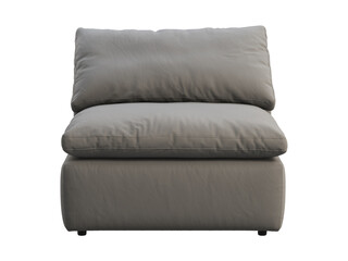 Modern gray fabric upholstery chair. 3d render.