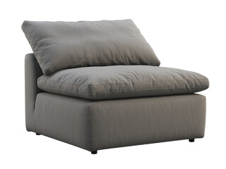 Obraz premium Modern gray fabric upholstery chair. 3d render.