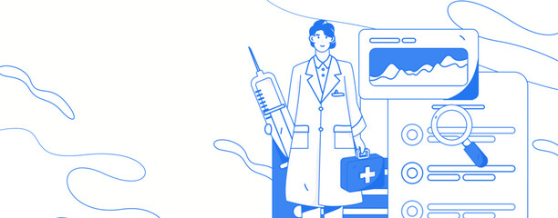 Medical Characters Anti-epidemic Flat Vector Concept Operation Hand Drawn Illustration
