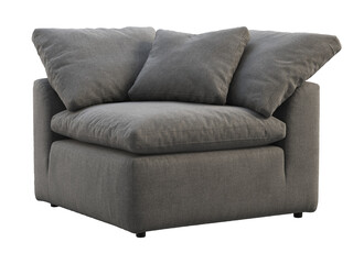 Modern gray fabric upholstery chair. 3d render.