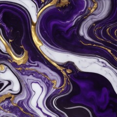 Purple Liquid Marble Texture with Gold and White Details
