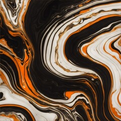 A Orange Liquid Marble Texture with Gold and White Details