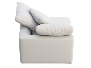 Modern white fabric upholstery chair. 3d render.
