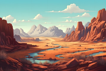 landscape nature vector Made with Generative AI