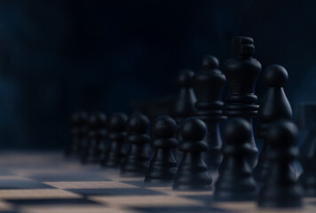 Chess pieces on the board