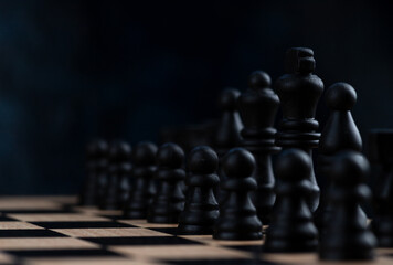 Chess pieces on the board