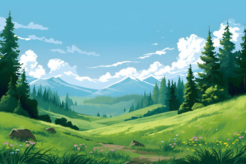 landscape nature vector Made with Generative AI