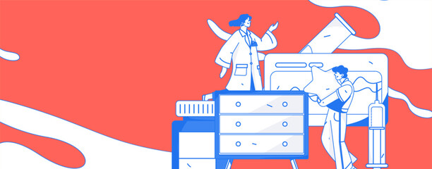 Medical Characters Anti-epidemic Flat Vector Concept Operation Hand Drawn Illustration
