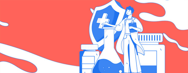 Medical Characters Anti-epidemic Flat Vector Concept Operation Hand Drawn Illustration
