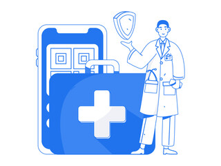 Medical Characters Anti-epidemic Flat Vector Concept Operation Hand Drawn Illustration
