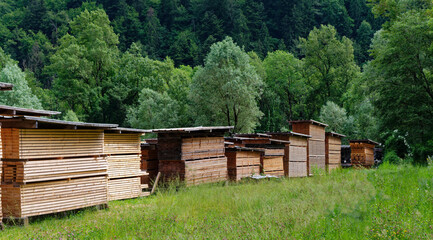 Stockage bois de construction