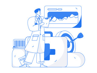 Medical Characters Anti-epidemic Flat Vector Concept Operation Hand Drawn Illustration

