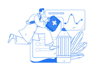 Medical Characters Anti-epidemic Flat Vector Concept Operation Hand Drawn Illustration
