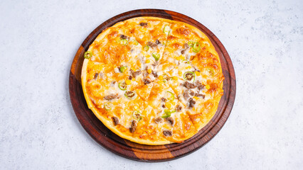 Meat pizza isolated
