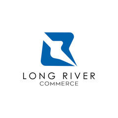 Long River Commerce Logo letter L and R logotype