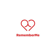 Abstract love logo design template, heart symbol with line art style. Remember Me
