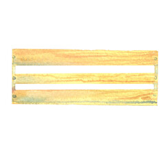 watercolor illustration of a wooden box for vegetables, hand-drawn isolated picture for storage