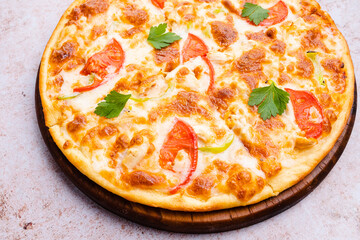 Vegetables pizza close up