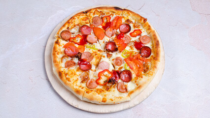 Sausage pizza isolated