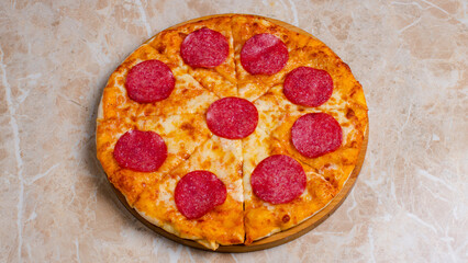 Pizza pepperoni isolated