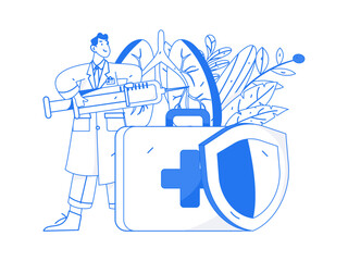 Medical Characters Anti-epidemic Flat Vector Concept Operation Hand Drawn Illustration
