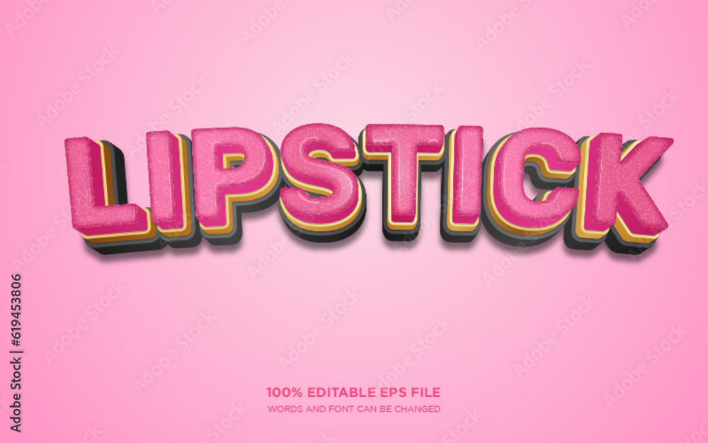 Poster lipstick 3d editable text style effect