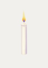 illustration of items for computer games, candle burning wax candle