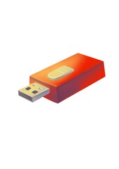 illustration of items for computer games, flash drive, storage card