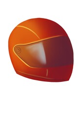 illustration of items for computer games, red motorcycle helmet