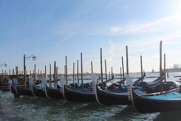 Fototapeta premium Venice city, gondolas, churches, tourists, canals.. Venice Italy