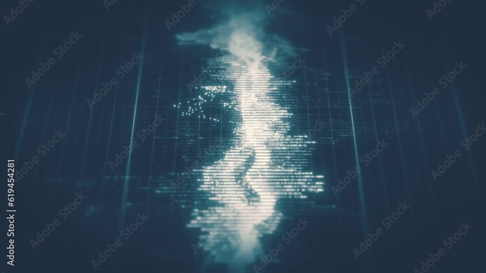 Poster digital data graphic close up/ 4k animation of an abstract background with slow motion business stat