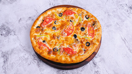 Vegetables pizza top view
