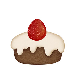 strawberry cake illustration  