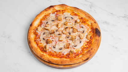 Mushrooms pizza isolated