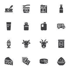 Milk product vector icons set