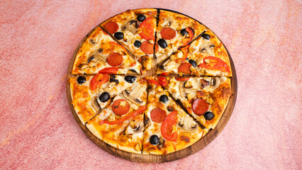 Sliced pizza isolated