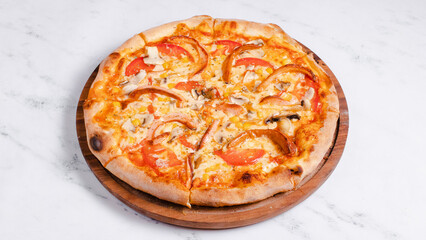 Mushrooms pizza isolated