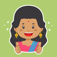 Happy Indian Character Sticker